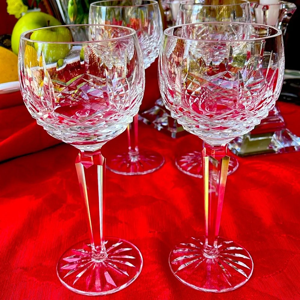 Set of 2 Vintage Waterford Crystal Kenmare Hock Wine Glasses